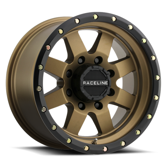 Raceline 935BZ Defender 17x9in / 6x135 BP / 0mm Offset / 94mm Bore - Bronze Wheel