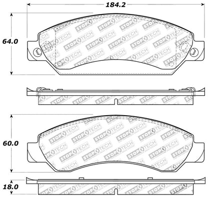 StopTech Sport Brake Pads w/Shims and Hardware - Rear