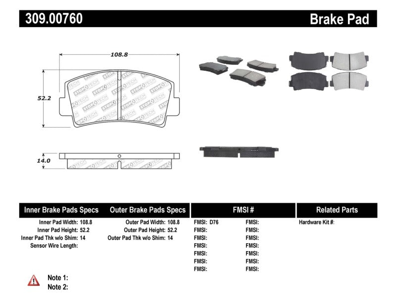 StopTech Performance Brake Pads