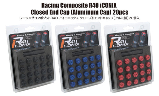 Project Kics 14x1.25 R40 Iconix Aluminum Cap Set - Blue (20 Pcs)