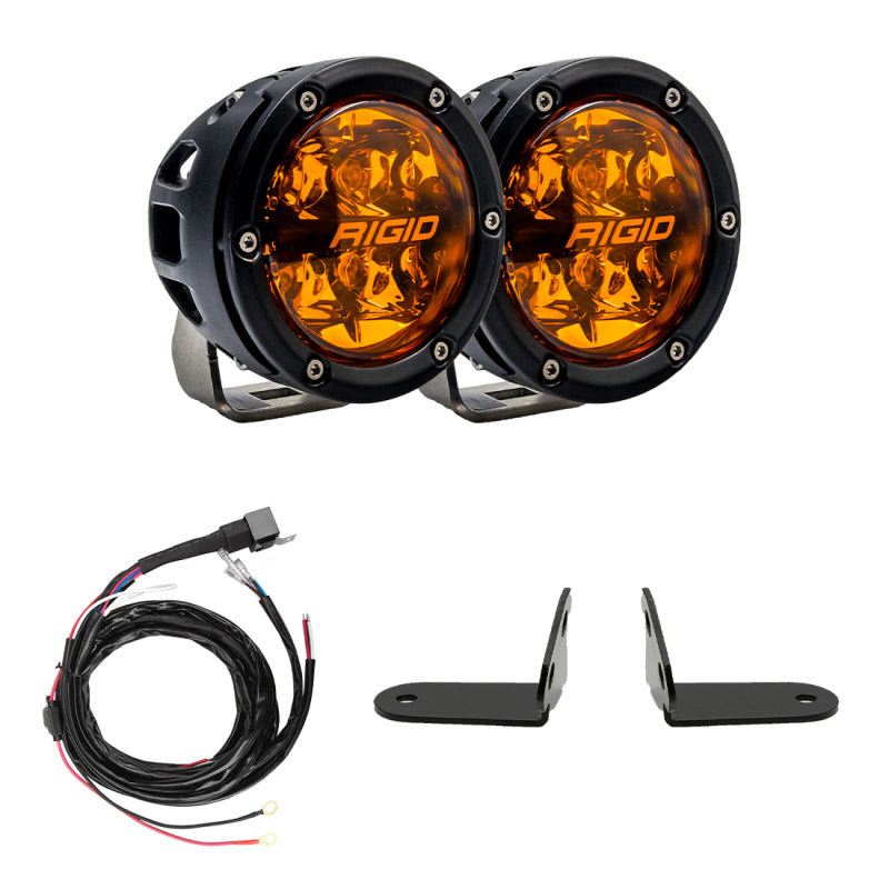 Rigid Industries 2017+ Polaris Pro R/Turbo R Revolve Amber PRO A-Pillar Light Kit