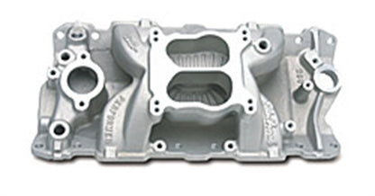 Edelbrock SBC Perf Air Gap Manifold Polished