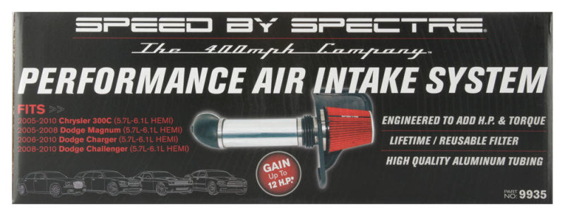 Spectre 05-10 Chrysler 300C V8-5.7/6.1L F/I Air Intake Kit - Polished w/Red Filter