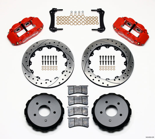 Wilwood Narrow Superlite 4R Rear Kit 12.88in Drilled Red 97-04 Corvette C5/Z06