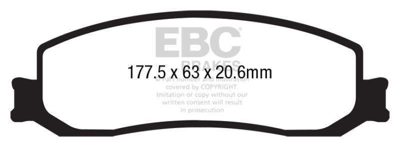 EBC 12 Ford F250 (inc Super Duty) 6.2 (2WD) Ultimax2 Front Brake Pads