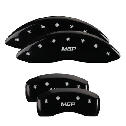 MGP 4 Caliper Covers Engraved Front & Rear Black Power Coat Finish Silver Characters - Honda