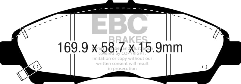 EBC 2017+ GMC Acadia (2nd Gen) 2.5L Yellowstuff Front Brake Pads