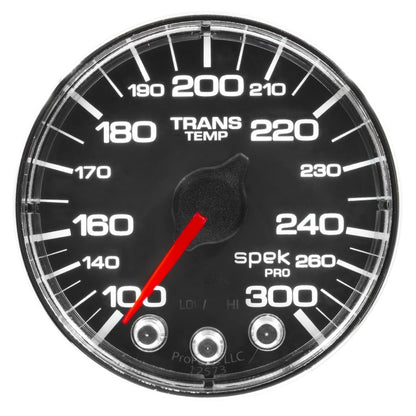 Autometer Spek-Pro Gauge Water Temp 2 1/16in 300f Stepper Motor W/Peak & Warn Blk/Chrm