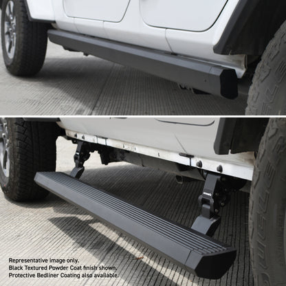 RealTruck 07-17 Jeep Wrangler 4dr VoltStep Electric Running Board Kit (Cut Req.) - Bedliner Coating