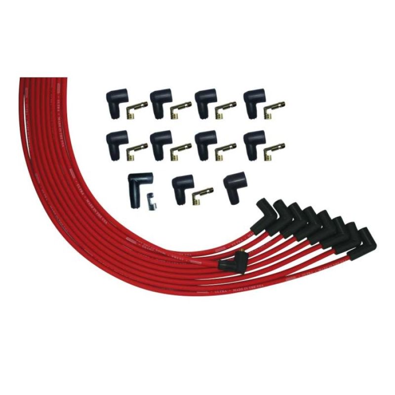 Moroso V8 Universal 90 Deg Plug Non-HEI Ultra Spark Plug Wire Set - Red