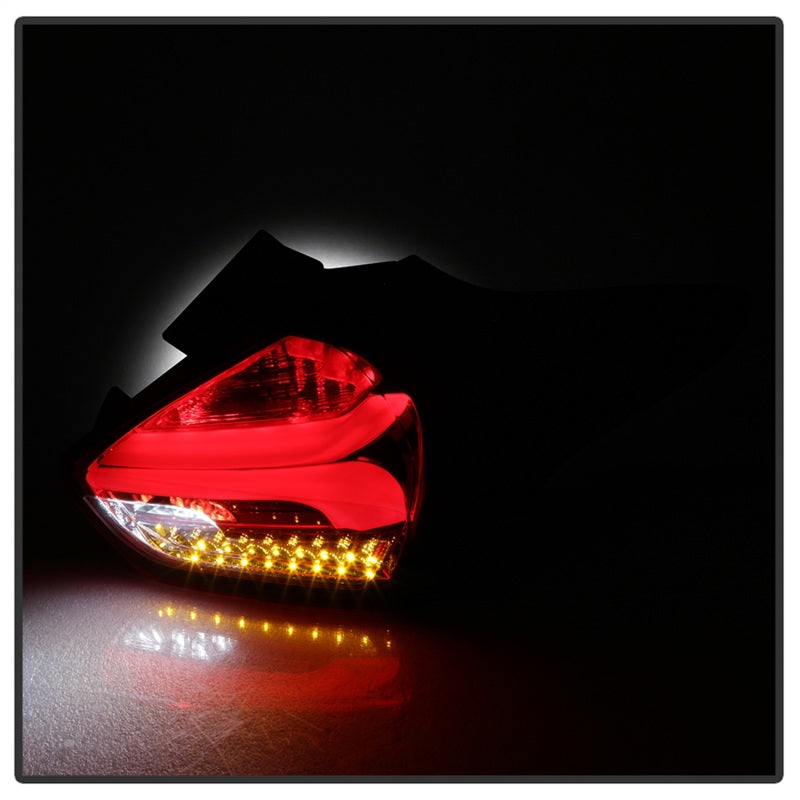 Spyder 15-17 Ford Focus Hatch LED Tail Lights w/Indicator/Reverse - Red Clr (ALT-YD-FF155D-LED-RC)