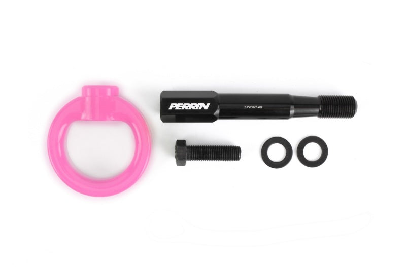PERRIN 15-17 Subaru WRX & STI / 13-17 Crosstrek / 12-16 Impreza Tow Hook Kit (Front) - Hyper Pink
