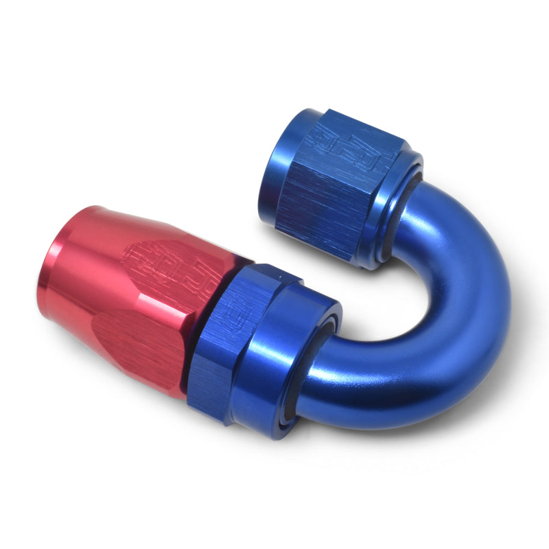 Russell Performance -10 AN Red/Blue 180 Degree Full Flow Swivel Hose End (With 15/16in Radius)