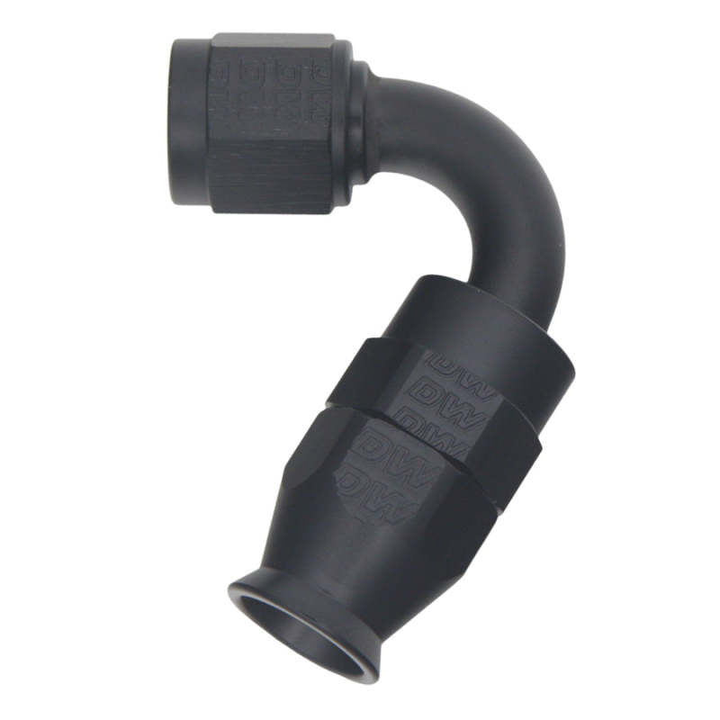 DeatschWerks 6 AN Female Flare Swivel 120-Degree Hose End PTFE - Anodized Matte Black