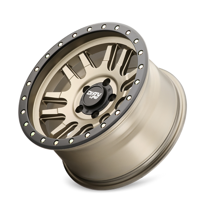 Dirty Life 9309 Canyon Pro 17x9/5x127 BP/-12mm Offset/71.5mm Hub Satin Gold Wheel - Beadlock