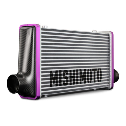 Mishimoto Universal Carbon Fiber Intercooler - Gloss Tanks - 600mm Black Core - C-Flow - R V-Band