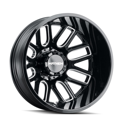 Mayhem 8107D Cogent Dually 22x8.25/8x165.1 BP/-232mm Offset/121.3mm Hub Black w/ Milled Spokes Wheel