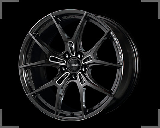 Gram Lights 57FXZ 19x10.5 +34 5x112 Super Dark Gunmetal and Machining Rim Edge DC Wheel
