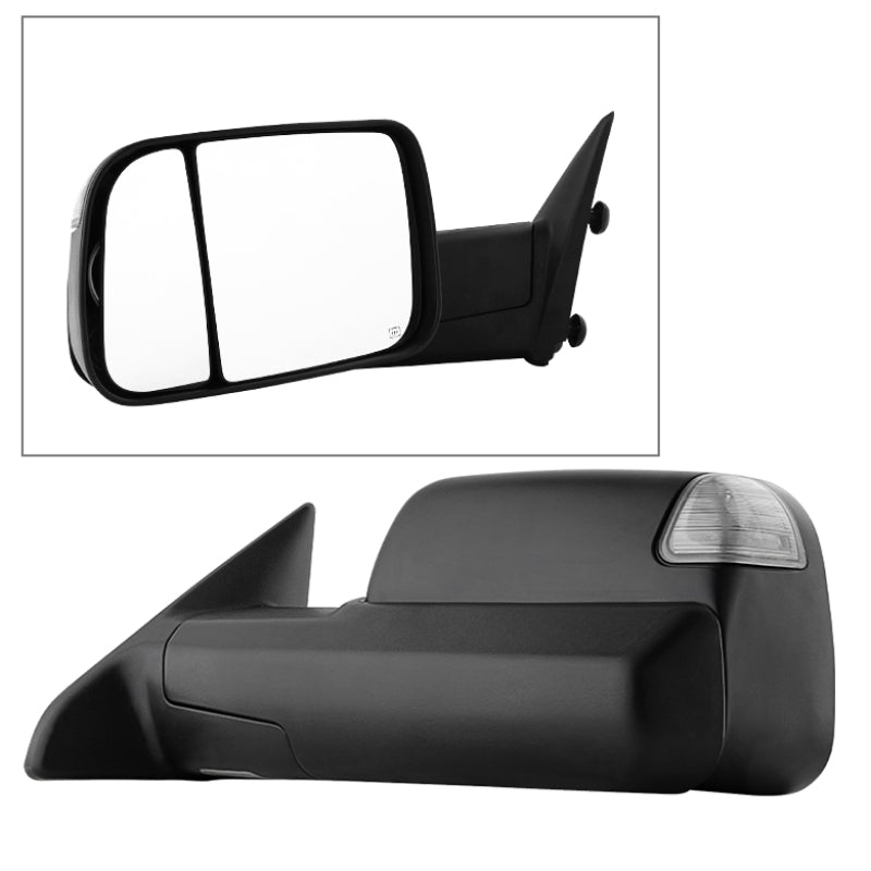 xTune Dodge Ram 1500 09-12 Extendable Heated Adjust Mirror Black Housing Left MIR-DRAM09S-PWH-L