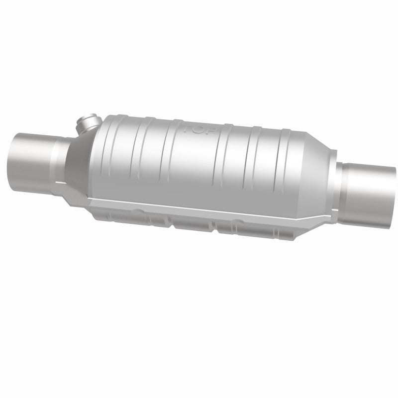 MagnaFlow Univ Cat Conv 2in Inlet/Outlet Ctr/Ctr Round 11in Body L x 5.125in W x 15in Overall L