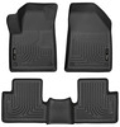 Husky Liners 15-22 Jeep Cherokee WeatherBeater Combo Black Floor Liners