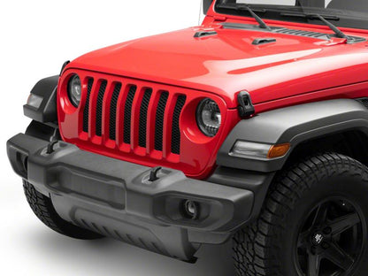 Raxiom 18-23 Jeep Wrangler JL Axial Series 9-In Angel Eye LED Headlights- Blk Housing (Clear Lens)