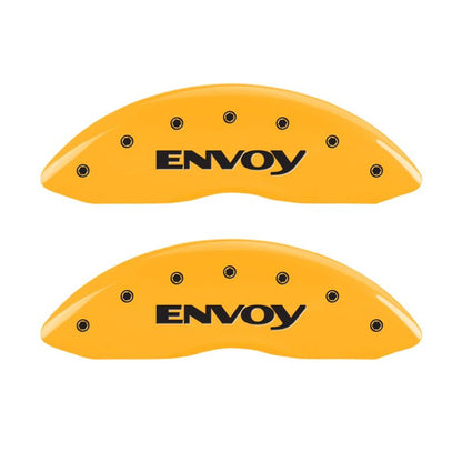 MGP 4 Caliper Covers Engraved Front & Rear Envoy Yellow Finish Black Char 2005 GMC Envoy XL