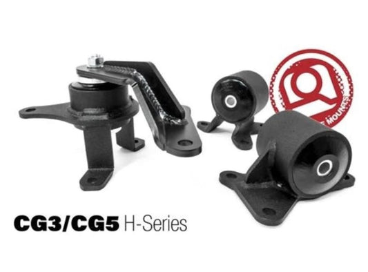 Innovative 98-02 Accord H-Series Black Steel Mounts 95A Bushings