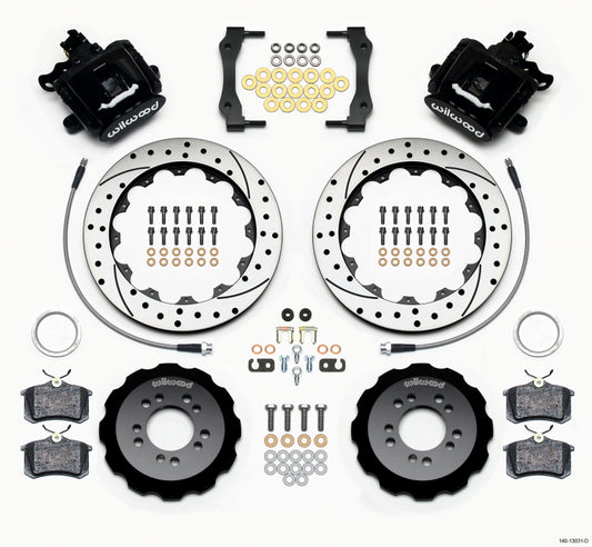 Wilwood Combination Parking Brake Rear Kit 12.88in Drilled 2013-Up Ford Focus ST w/ Lines