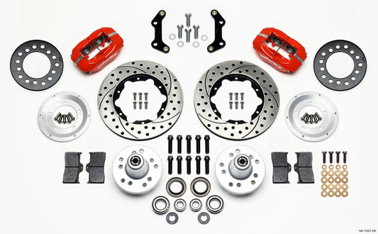 Wilwood Forged Dynalite Front Kit 11.00in Drilled Red 70-72 CDP B & E Body-Disc