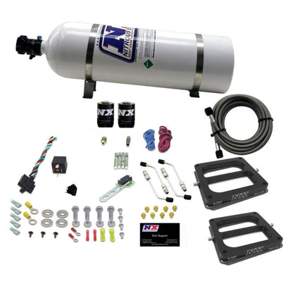 Nitrous Express Dual Dom/Alc Nitrous Kit (100-500HP) w/15lb Bottle