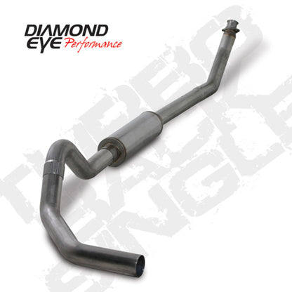 Diamond Eye KIT 4in Turbo Back SGL SS: 98.5-02 DODGE CUMMINS 5.9L