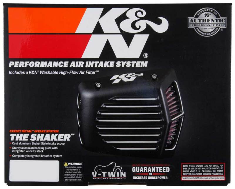 K&N Street Metal Intake System for 08-16 Harley Davidson Touring Models - Shaker Black