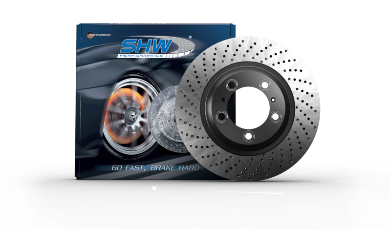 SHW 05-08 Porsche Boxster 2.7L Left Front Cross-Drilled Monobloc Brake Rotor (98735140101)