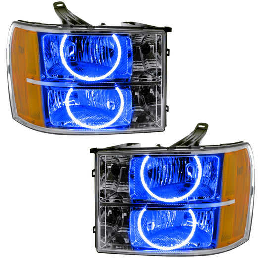 Oracle Lighting 07-13 GMC Sierra Pre-Assembled LED Halo Headlights - Blue SEE WARRANTY