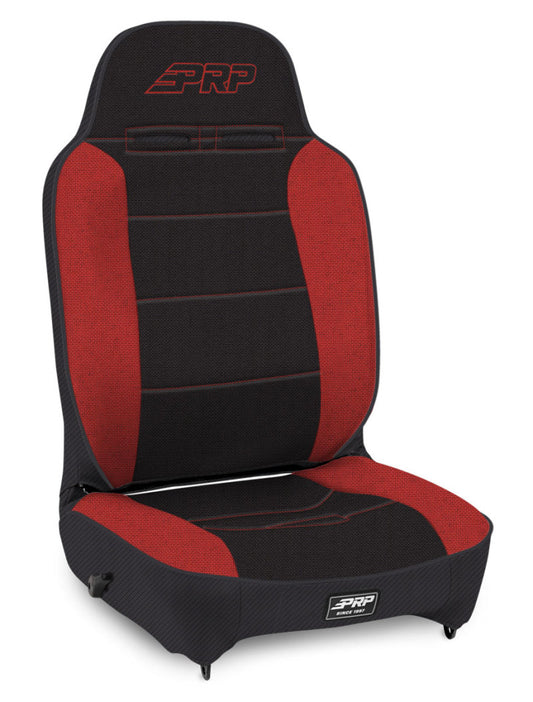 PRP Enduro High Back Reclining Suspension Seat (Driver Side) - Black/Red