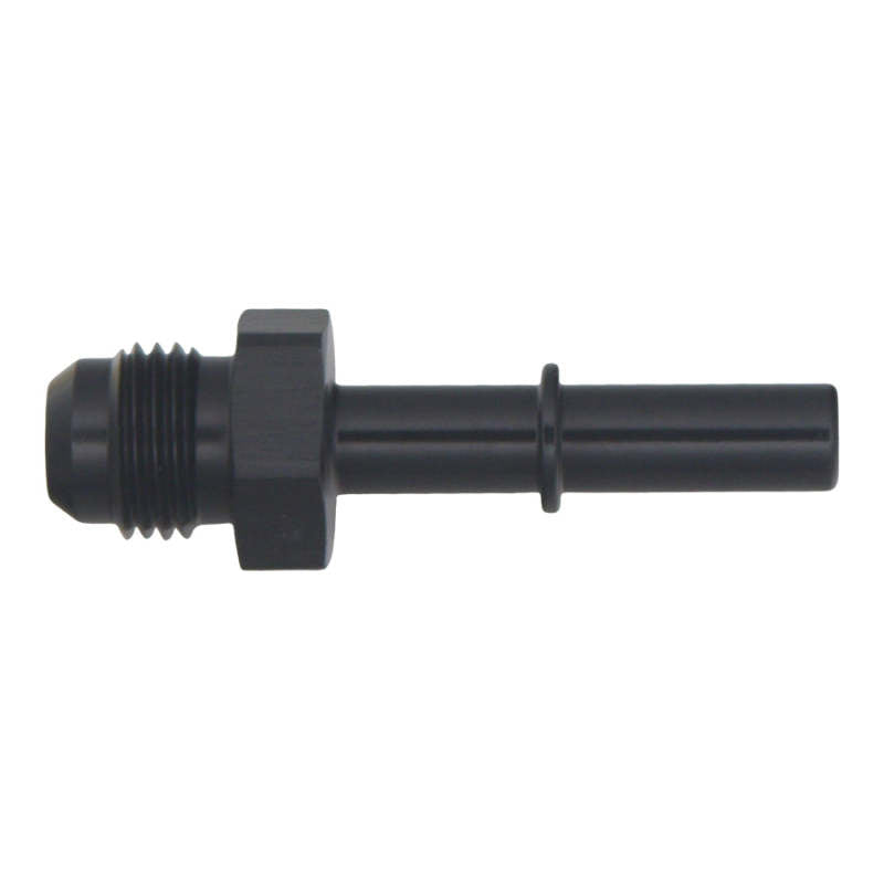 DeatschWerks 6AN Male Flare to 5/16in Male EFI Quick Connect Adapter - Anodized Matte Black