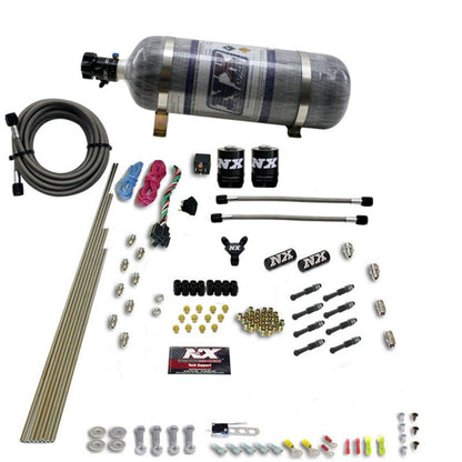 Nitrous Express 8 Cyl Dry Direct Port 2 Solenoids Nitrous Kit (200-600HP) w/Composite Bottle