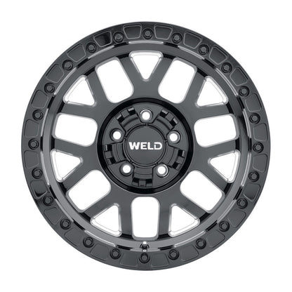 Weld Off-Road W902 17X10 Cinch Beadlock 5X127 5X139.7 ET-24 BS4.50 Gloss BLK MIL / BLK Ring 87.1