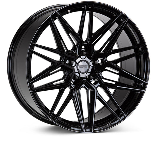 Vossen HF-7 22x9 / 5x112 / ET25 / Flat Face / 66.5 - Gloss Black Wheel