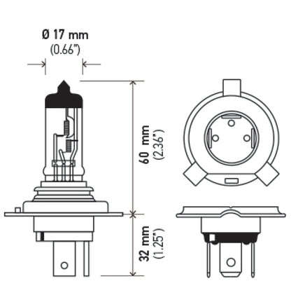 Hella Optilux H4 12V / 60/55W XY Xenon Yellow Bulb