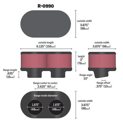 K&N Universal Rubber Filter