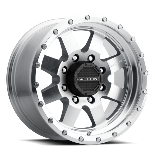 Raceline 935MC Defender 17x9in / 6x135 BP / 0mm Offset / 94mm Bore - Machined Wheel