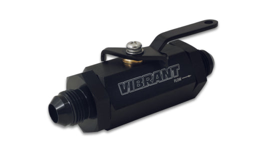 Vibrant -8AN to -8AN Male Shut Off Valve - Black