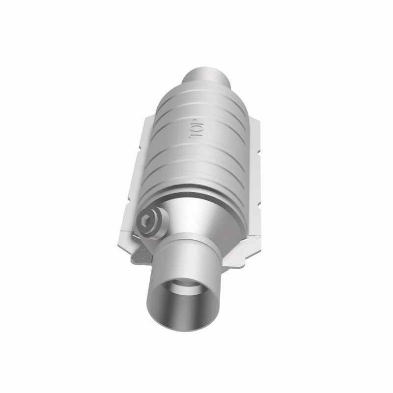 MagnaFlow Univ Cat Conv 2in Inlet/Outlet Ctr/Ctr Round 11in Body L x 5.125in W x 15in Overall L