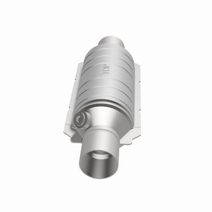 MagnaFlow Univ Cat Conv 2in Inlet/Outlet Ctr/Ctr Round 11in Body L x 5.125in W x 15in Overall L