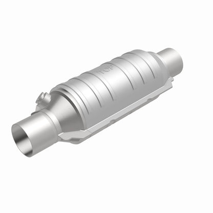 MagnaFlow Univ Cat Conv 2in Inlet/Outlet Ctr/Ctr Round 11in Body L x 5.125in W x 15in Overall L