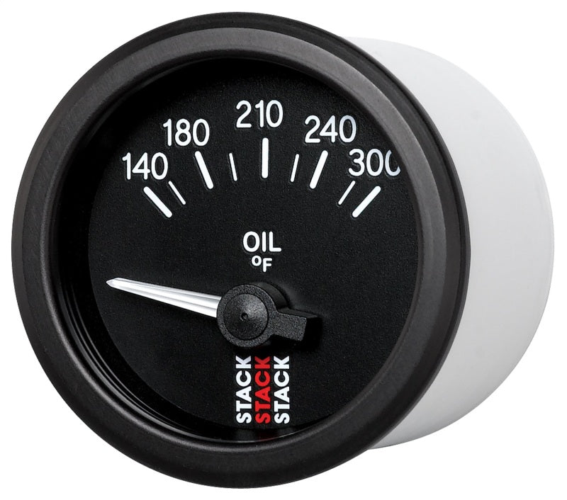 Autometer Stack 52mm 140-300 Deg F 1/8in NPTF Electric Oil Temp Gauge - Black