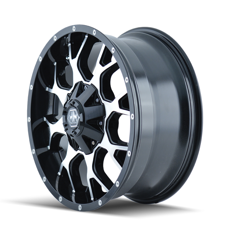 Mayhem 8015 Warrior 18x9 / 8x180 BP / 18mm Offset / 124.1mm Hub Black/Machined Face Wheel