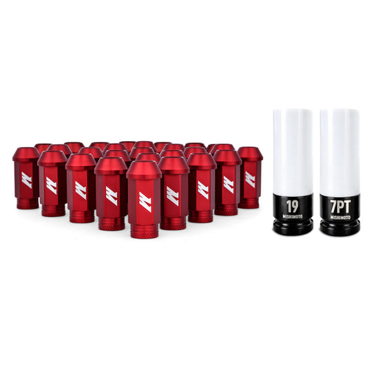 Mishimoto Aluminum Locking Lug Nuts M12x1.5 27pc Set Red